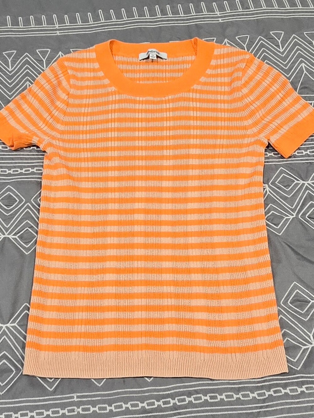 Madewell Ringer Sweater Tee In Neon Stripe Size XS